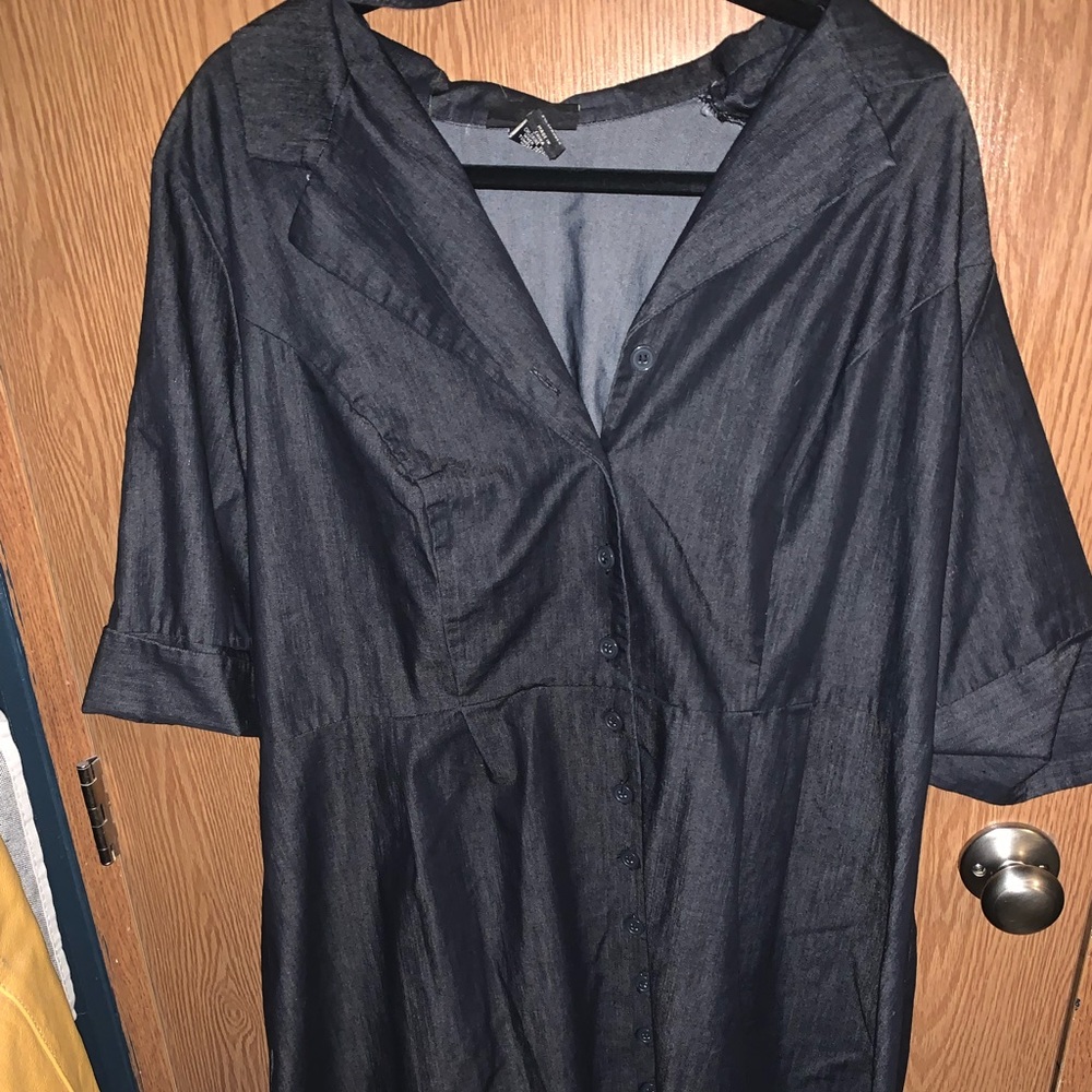 Lane Bryant denim button down dress